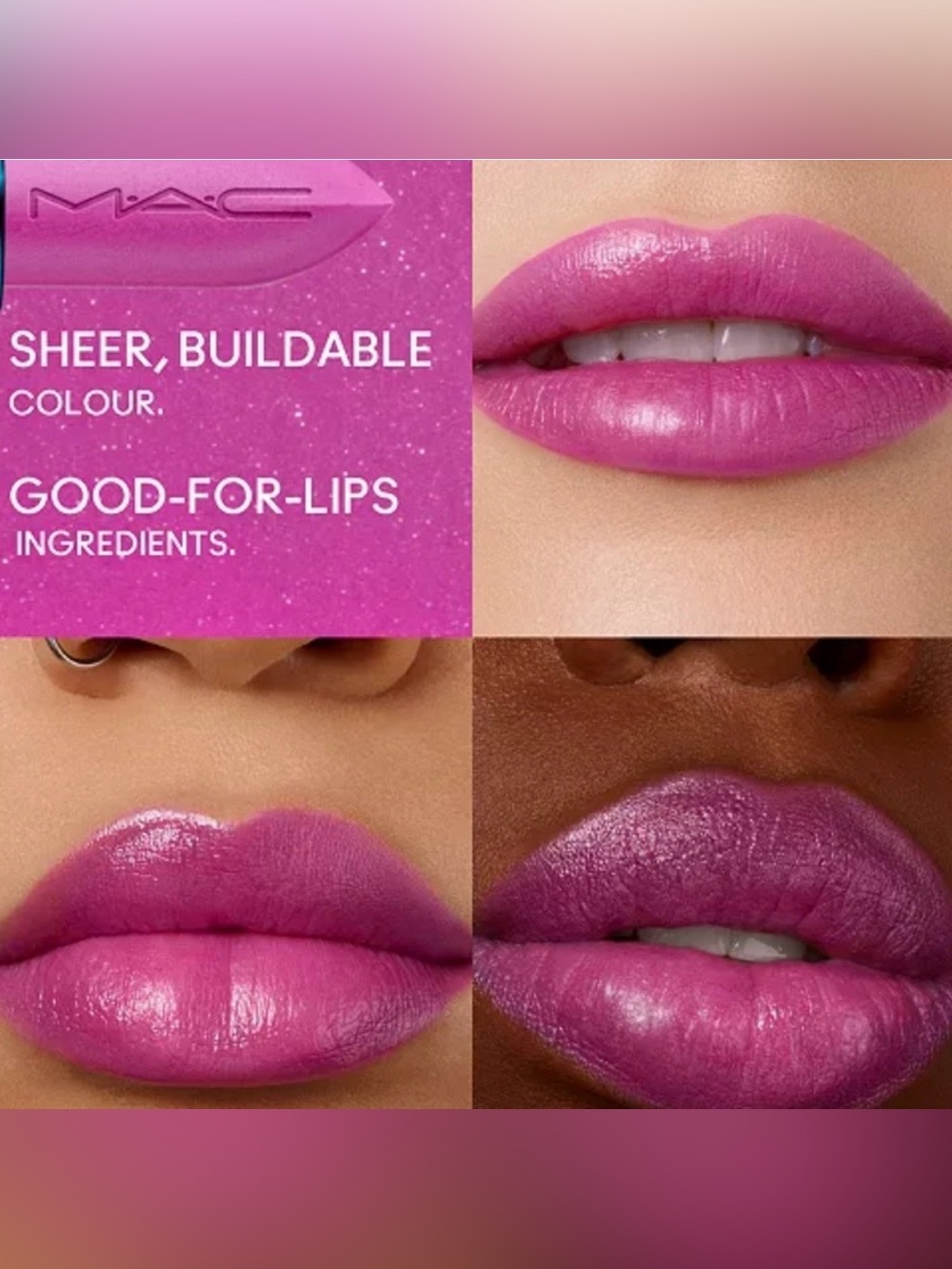 MAC x Disney Minnie and Daisy Lustreglass Sheer-Shine Lipstick in GAL PALS NIB - Picture 3 of 11